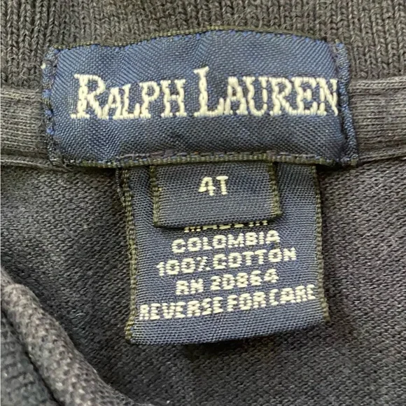 Vintage Polo by Ralph Lauren Boy’s 4T Navy Cotton Pique Knit Short Sleeve Polo - Picture 7 of 13